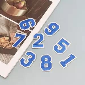 패치 숫자 파랑 옷 자수 와펜 리폼