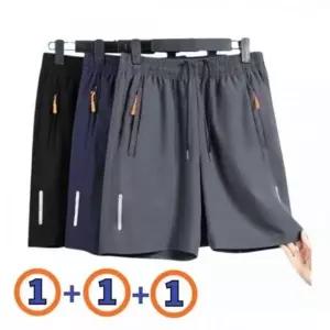 1+1+1 남성 여름 쿨 반바지 지퍼포켓 스판 아이스 5부 팬츠(3개세트)...