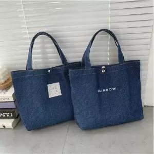 패치 데님 토트백 여성 데일리 캐주얼가방 미니백 여성 패턴 가방 숄더백 출근가방 숄더백 패션가방