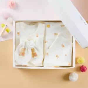 [달퐁]큐비앤맘 메이베어 출산 선물 세트 가을 신생아선물 손싸개 발싸개 신생아모자 속싸개