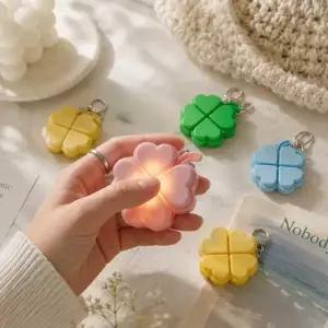 [제이큐]LED 불빛 네잎클로버 딸깍이 키캡 키링 피젯 토이