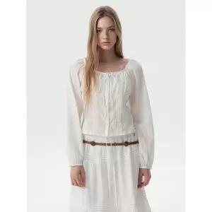 [후아유](센텀시티점)Slim Fit Pintuck Blouse / WHBLG3832F