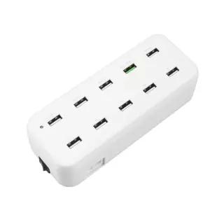 COMS 퀵차지 2.0 지원/USB 10포트 멀티충전기 White