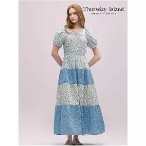 Thursday Island 스퀘어넥 플라워 롱 원피스T244MOP277W