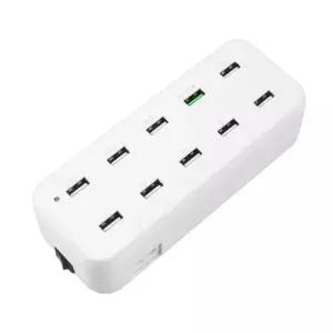 COMS 퀵차지 2.0 지원/USB 10포트 멀티충전기 White