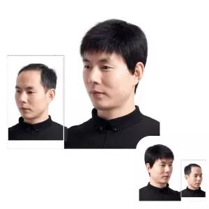 남성가발 앞머리가발 전체가발 인모 중년 남자 통가발 짧은머리 자연스러운