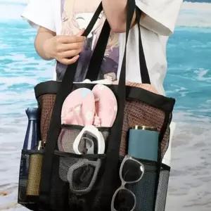 (올핀)비치백 매쉬비치백(8포켓) 수영장가방 비치숄더백