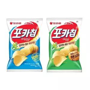 [하프클럽/]스낵 오리온 포카칩 어니언5개 오리지널5개 66g 10개