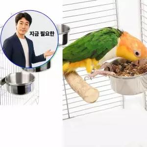지금 필요한 새용품 물통 소형 스텐 밥그릇 걸이형 모이통 앵무새