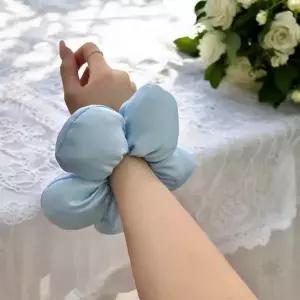 입체 꽃잎 패브릭 헤어끈 머리묶는끈 포니테일 고무줄 헤어밴드 여성 헤어액세서리