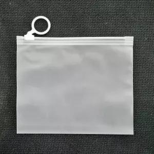반투명 슬라이드 고리형 지퍼백 수납 파우치 15x12cm