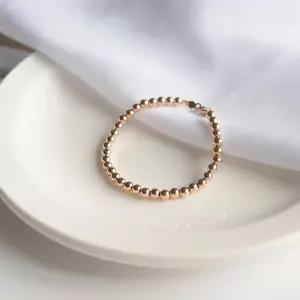 14k 4mm 할로우 볼 체인 팔찌 OPPB1554