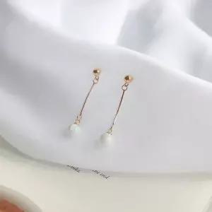 14k 합성오팔 볼 드롭 귀걸이 OPPE0191