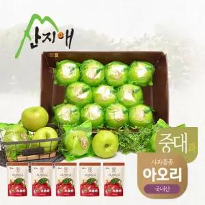 산지애 씻어나온 초록사과 2.7kg 1box+실속사과주스 5팩 / 봉지 세척사과, 아오리 사과