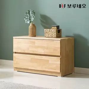앳홈 테드 러버 원목 800 2단 서랍장 (깊이400)