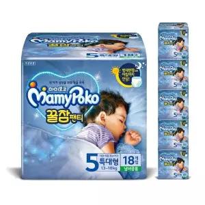 마미포코 꿀잠팬티 안심 빠른흡수 남여공용 5단계 108매