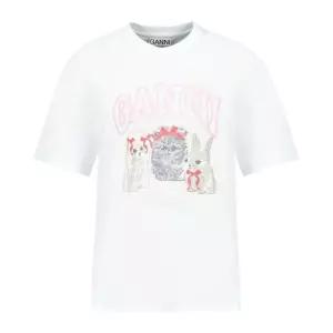 그래픽 코튼 저지 반팔 티셔츠 A1050029 151 BRIGHT WHITE