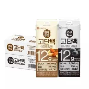 연세두유 고단백 아몬드잣두유 24팩+ 고단백 검은콩고칼슘두유 24팩 (총48팩)