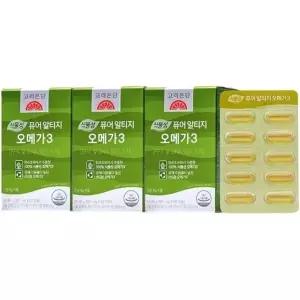 고려은단 식물성 퓨어 알티지 rTG 오메가3 60캡슐 X 3개 (6개월분)