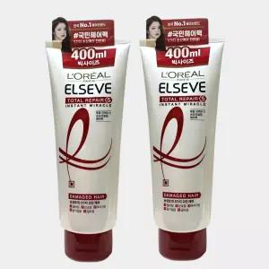 로레알파리 헤어팩 토탈리페어5 트리트먼트 400ml, 2개 [손상모케어]