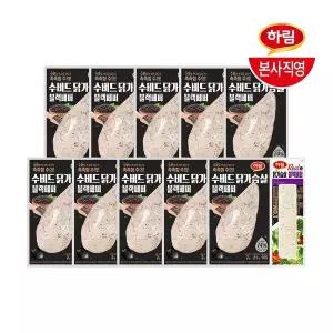 [하림] 수비드 닭가슴살 블랙페퍼 100g 10팩 + 닭가슴살리얼바 블랙페퍼 70g