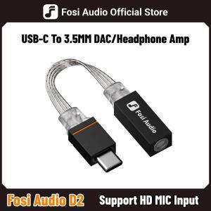 Fosi Audio D2 USB DAC  앰프 알루미늄 - 3.5mm 어댑터 지원 마이크  CX31993 칩