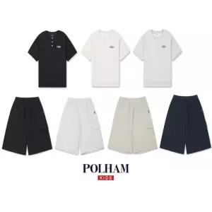 [롯데백화점]폴햄키즈 헨리넥 루즈핏 반팔티,6부 카고 숏츠 PKG2TS3011,PKG2PT3011