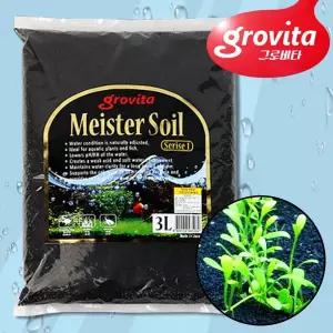 그로비타 마이스터 입자 2~4mm 화산토 흡착계 블랙 수초용 일반 소일 바닥재 3L