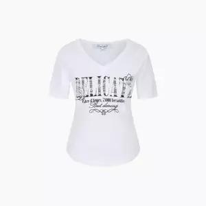 [AK분당점] [에고이스트] [BLUE LABEL] V넥 레이스 패치 반팔 티셔츠  ES2OTH04