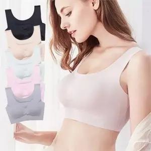 여성 심리스 브라 스포츠 무봉제 데일리 여성 노와이어 브라 언더웨어 슬리브리스 필라테스 브라티 나시