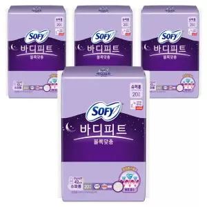 쏘피 바디피트 냄새걱정없는 흡수력 볼록맞춤 생리대 날개형 슈퍼롱 20개입 4개