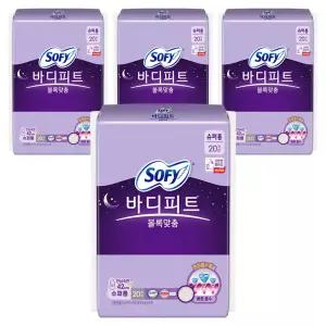 쏘피 여성위생 위생용품 바디피트 볼록맞춤 생리대 날개형 슈퍼롱 20개입 4개