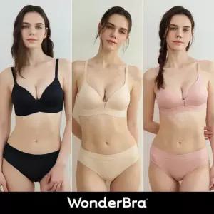 Wonderbra 볼륨스포츠 아웃밴드 브라팬티 6종 핑크라이트베이지블랙 WBW6O020304_T