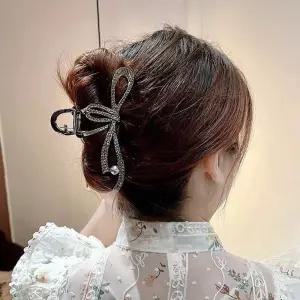 [지니온]감성 여자 올림머리 리본 블랙 휴가룩