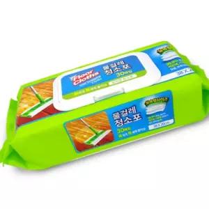 국산 실속형 물걸레청소포 30매(대형38x20cm) 청소용품 손걸레 밀대패드 물티슈