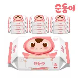 순둥이 [비밀특가] [순둥이]베이직 무향엠보싱 물티슈 캡형 100매 10팩/nBpC-01