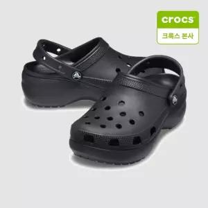 크록스 클래식 플랫폼 클로그 여성 샌들 블랙 206750-001 굽높은 통굽 슬리퍼