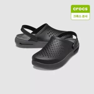 크록스 인모션 클로그 남녀공용 샌들 블랙 209964-001 가벼운 데일리 슬리퍼