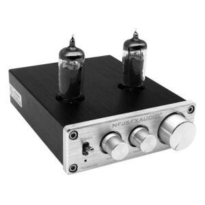 진공관시계 FX AUDIO TUBE 03 미니 HiFi 오디오 프리 앰프 6K4 진공관 버퍼 고음 저음 조정 RCA 검정색 EU 플러그