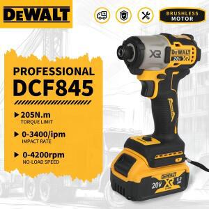 DEWALT DCF845 임팩트 전기 드라이버 20V 브러시리스 무선 드라이버 205N.m 고토크 전동 공구 속도 조절 가