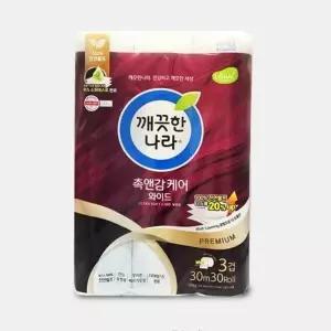 [하프클럽/오티마트]깨끗한나라 촉감앤케어 와이드 30m 30롤 화장지 휴지