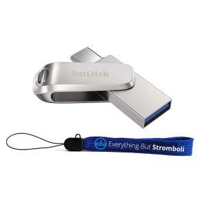 스마트폰 태블릿 컴퓨터용 SANDISK 울트라 듀얼 드라이브 LUXE USB TYPE-C 512GB 플래시 - 스트롬볼리 랜야드를 제외한 모든 제품이 포함된 고속 3.1 펜 드라이브(SDDDC4-512G-G46) 번들