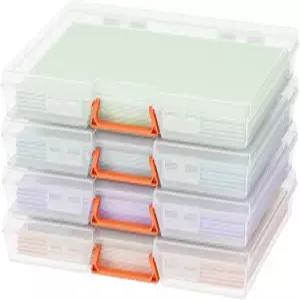 Lifewit 보드 게임 보관함 4개 11.9x8.7인치 래치가 있는 종이 용기 파일 문서 퍼즐 카드 미술 용품을