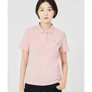 게스 [ON] 여성 레귤러핏 피케 카라 반팔티 OP2KE401