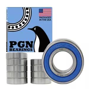PGN 10팩 6205-2RS 베어링 - 윤활 크롬강 밀폐 볼 고무 씰 및 고RPM 지지대가 있는 25x52x15mm