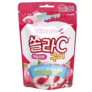 빠른배송 건강식품 구미 쏠라-C 복숭아맛 50g 식음료 비타민 쏠라C 수앤서D2