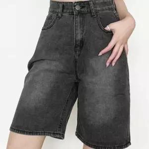 반바지 캐주얼 와이드 팬츠 데님 코튼 5부 여성