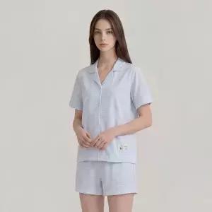 [롯데백화점]오르시떼 여성 H039 프레임블루 반소매 파자마 세트 OR26MFBEH039