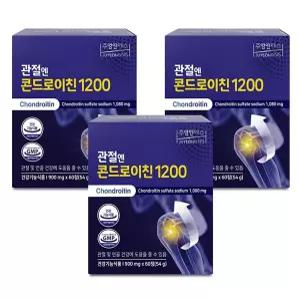 생활 주영엔에스 관절엔 소유래콘드로이친 콘드로이친 1200 900mg x 60정 3박스 콘드라이친 서치A3