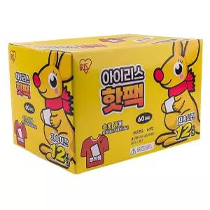 빠른 배송 아이리스 붙이는핫팩 군용핫팩 60매 파스형 낚시 캠핑 레포츠 파스형핫팩 서치D2
